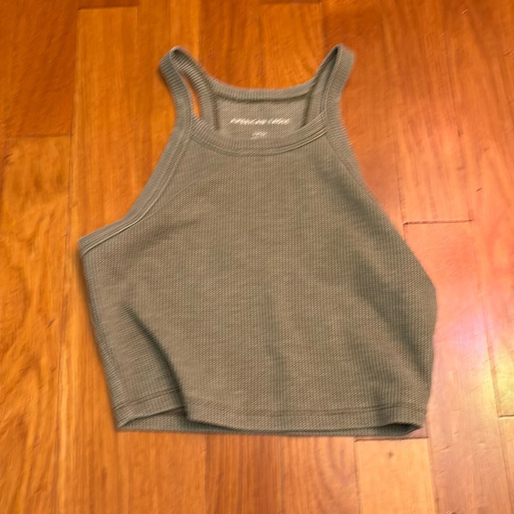 Olive green ribbed crop top